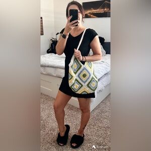 Handmade crochet patterned handbag